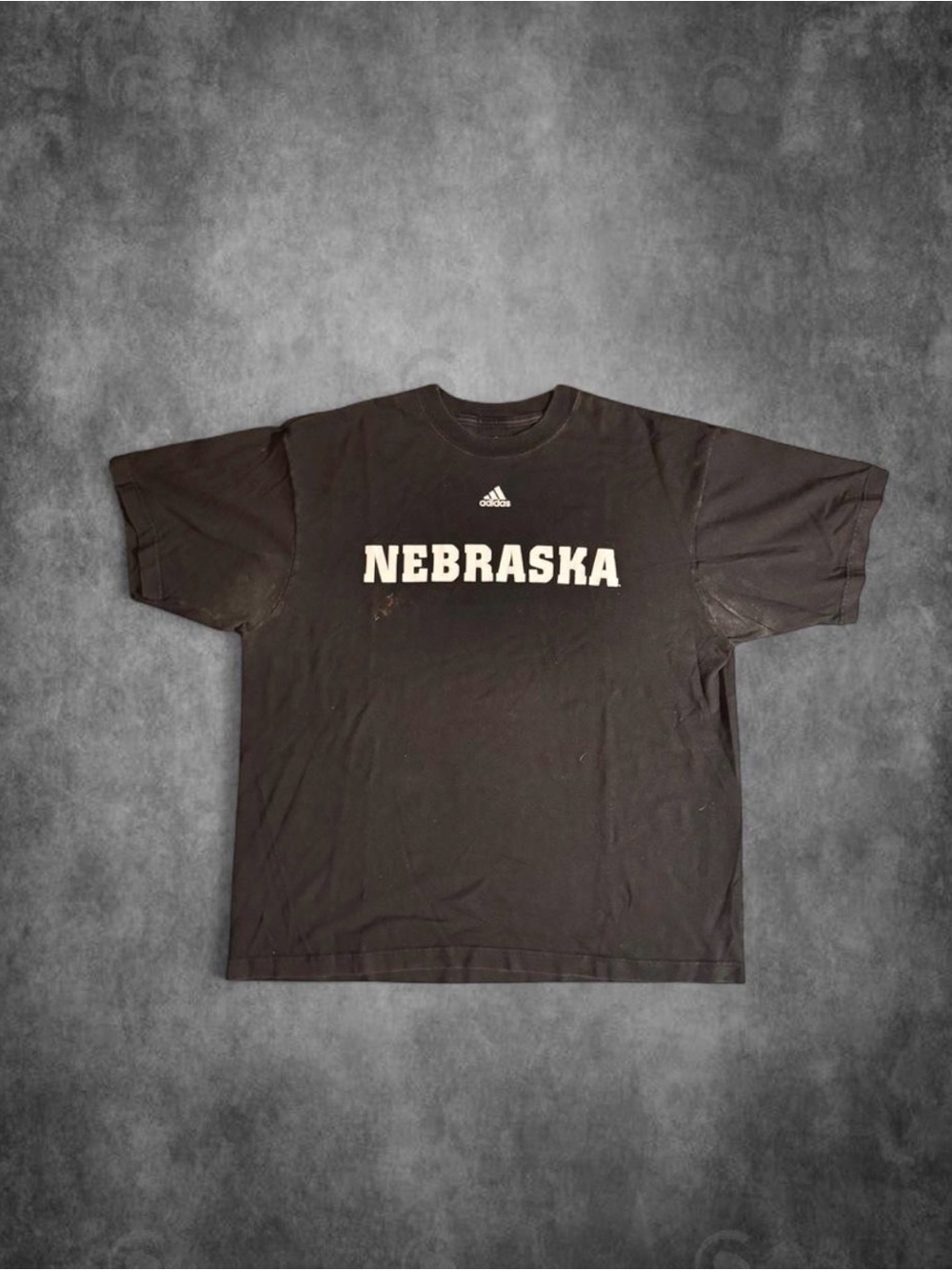 Adidas Nebraska Black Graphic Tee